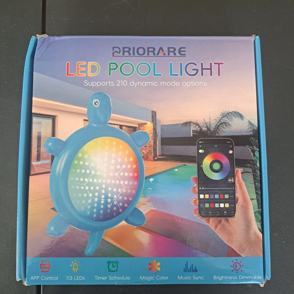 Priorare LED Pool Light Turtle RBIC App Control IP68 Waterproof XZM-F018 White